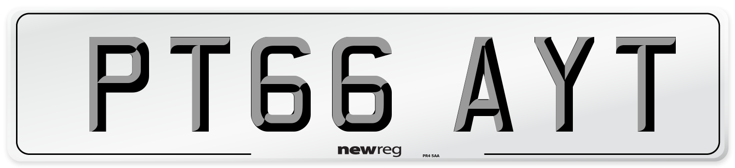 PT66 AYT Number Plate from New Reg